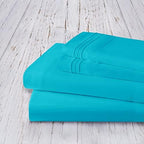 Mocassi Bed Sheet Set - Luxury Hotel 1800 Premier Bedding Sheets & Pillowcases - Ultra Soft Breathable & Cooling Bed Sheets - Deep Pocket - Wrinkle Resistant - 4 Piece - Cali King, Teal - Image 4
