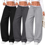 Neer 3 Pack Women's Wide Leg Sweatpants Baggy Pants with Pockets by Neer