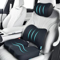 FLORICH 3 PCS Seat Cushion for Carseat Lumbar Support Pillow Car Neck Headrest Pillows Memory Foam Gel Memory Foam Massage Point Seat Pads Pressure Relief Back Cushion for Office Chair(Black) by FLORICH