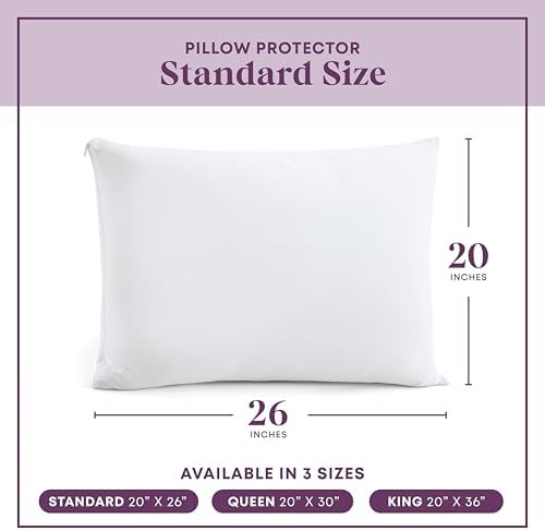 CirclesHome Standard Zippered Pillow Protectors | 100% Cotton Breathable Pillow Covers | Protects Pillows from Dirt, Dust, and Debris | (Standard 20x26 - Set of 6) - Image 6