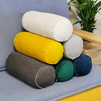 Tingting's Dream Smooth Velvet Long Bolster Pillow Sofa Cylinder Neck Pillow Round Cervical Roll Pillow Multifunctional Lumbar Waist Cushion (Yellow, 15×40cm/5.91"×15.7") - Image 2