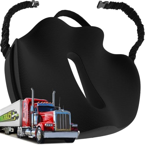 Truckules Medium Big Rig Truck Seat Cushion, Black, Thick Memory Foam by Truckules