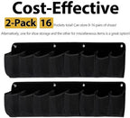 2 Pieces Shoe Storage Pocket Organizer Bedside Holder Bag Rack Hanging Non Woven Saving Easy Install Suitable for RV Bedroom, Black - Image 3