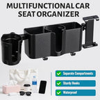 Car Back Seat Organizer with 2 Cup Holders & Tablet Holder, Adjustable Headrest Storage Box with Hook, Fits 5-13 Inch Tablets & Phones, Car Back Seat Organizer for SUV Truck Travel Accessories - Image 3