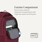 SWISSGEAR Cecil Laptop Backpack, Fits Most 16-Inch Laptops, Three-Compartment Design, Airflow Back Panel, Merlot, 27.3L, 18-Inch - Image 3