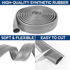 16.5FT Garage Door Bottom Seal Rubber 0.19" P Bulb Bottom Garage Weather Stripping for Single Channel, Flexible Weatherproof Replacement Strip Seal Fits 16.5FT Wide (16.5FT, Gray) - Image 4