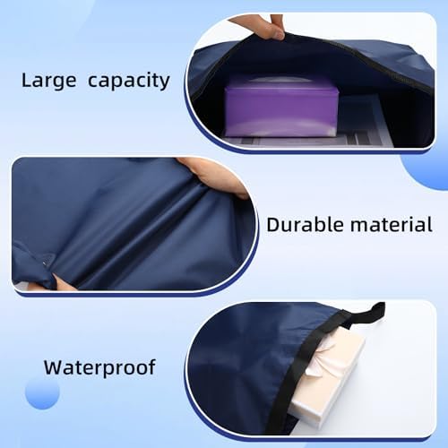 4 Pcs Wheelchair Footrest Bag Extender Storage Bag, Blue - Image 3