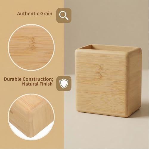 Garneck Bamboo Remote Control Holder Wall Mount - Wood Remote Caddy Organizer for Bedside Couch Office Universal Media Storage Box for Tv Controller Phone Key Pen Home Decor (Pack of 2) - Image 6
