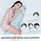 Body Pillows for Adults, Full Body Pillow for Side Sleepers, Long Body Pillow for Bed, Pea Pod Shape Long Pillow for Pregnancy Sleeping Full Body Support - Image 4