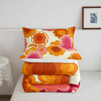 Feelyou Vintage Floral Print Comforter Set Kids Retro Hippie Flowers - Image 3