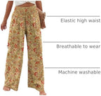 Angerella Womens Elastic High Waisted Palazzo Pants Casual Wide Leg Long Lounge Pant Trousers with Pocket - Image 4