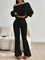 Nimsruc Off The Shoulder 2 Piece Sets For Women Fall Matching Lounge Set - Image 3