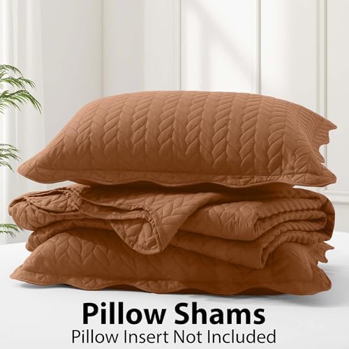 IR Imperial Rooms King Quilt Rust Leaf 8 Pack for Hotel Guest Bedroom - Image 4