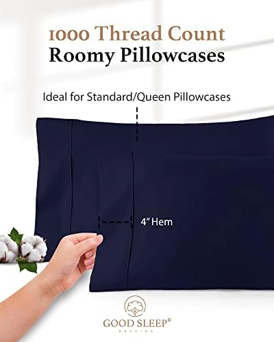 1000 TC Standard Pillowcases Set of 2 100% Egyptian Cotton Pillow Cases - Image 4