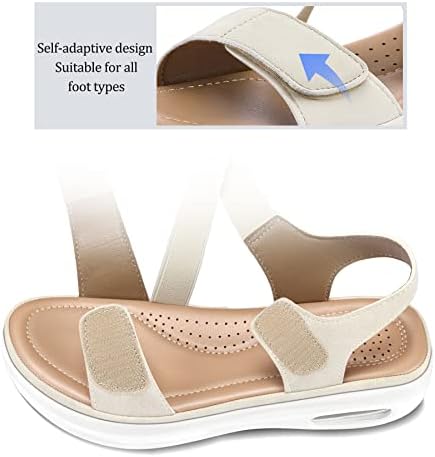mysoft Women's Comfortable Walking Sandals Platform Wedge Ankle Strap - Image 6