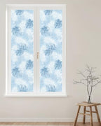 Window Privacy Film Frosted, Sky Blue Palm Trees Tropical Reusable Static Cling Window Tints, Summer Beach Botanical Heat Control Windows Films for Offices, Balcony, 29.5 x 118 Inches - Image 2