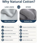 LANE LINEN Twin Size Blanket, 100% Cotton Waffle Textured - Oyster Mushroom - Image 6