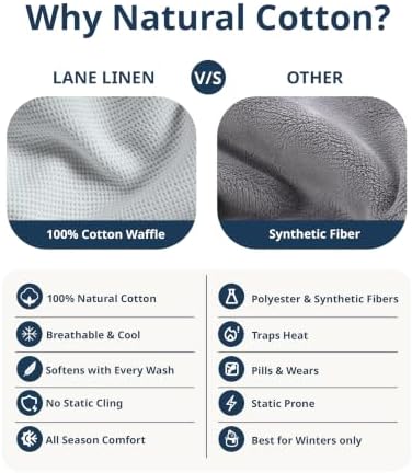 LANE LINEN 100% Cotton Blankets Queen Size, 300 GSM, Soft - Oyster Mushroom - Image 6