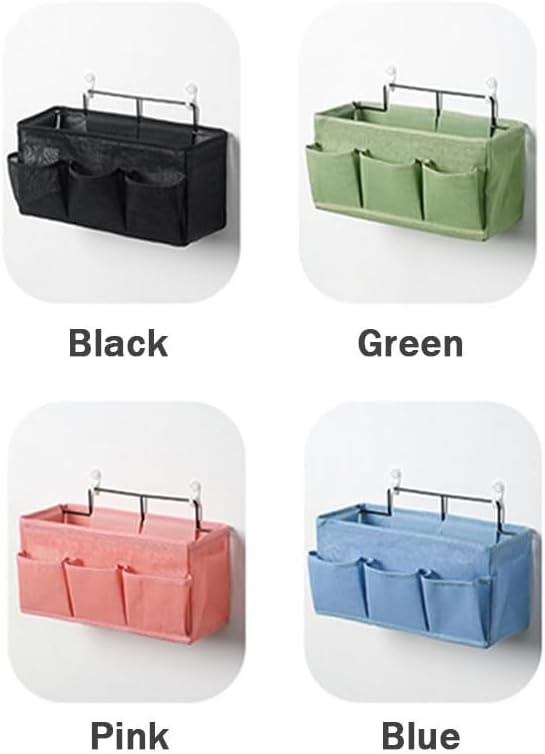 Bed Hanging Storage Bag，Bed Side Storage Pocket，Bunk Bed Hanging Storage Caddy with Hooks and Pockets for Bunk Beds Rails Book Phone Glasses Storage(Blue (Bedside Model)) - Image 7