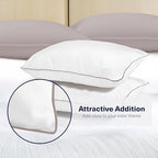Kickoff Viscose Bamboo Pillowcase, Queen, Set of 2, 100% Organic Hidden Zippered Viscose Bamboo Pillow Case Queen Size, Cooling Pillow Cover for Hot Sleepers (20"x30", Trimmed, Grey Mist) - Image 3