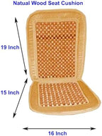 ALLBrand Natural Wooden Bead Car Seat Cushion - Comfortable Massaging Cushion for Office and Travel (Bamboo-Beige) - Image 3