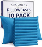 Queen Pillow Cases - 10 Pack Pillowcase Covers - 20" x 30" (Denim Blue) by CGKUnlimited