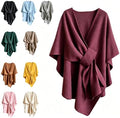 Fleece Drape Shawl Wrap for Women, Open Front Poncho Daily & Occasion Wear by Unknown
