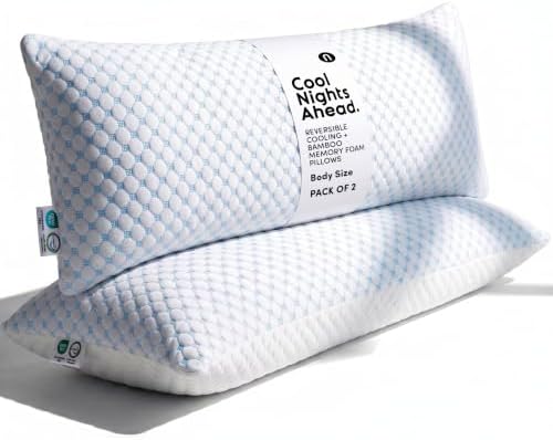 Nestl Cooling Memory Foam Body Pillow, 2-Pack by Nestl