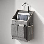 Baoblaze Hanging Bedside Storage Organizer Access Bedside Storage Bag with Mesh Pockets Portable Textile Hanging Organizer with Metal Hook for Bedrooms, Beige - Image 2