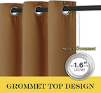 NICETOWN Patio Curtain for Sliding Glass Door - Grommet Blackout Thermal Curtain Room Darkening Sound Reducing Drape for Bedroom/Living Room (Gold Brown, 1 Panel, W100 x L84) - Image 3