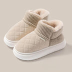 Women's Slip On Ankle Boot Slippers 2026, Closed Toe Winter Design: Diamond Quilted Upper - Ribbed Foldover Cuff | Plush Fleece Lining Thick Platform Outsole/Indoor Outdoor Lounge Travel Wear - Image 2