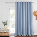 NICETOWN Blackout Curtains for Sliding Glass Door Room Divider Noise Reduce Curtain Panel Portable Window Screen Sliding Partition, W100 x L102 inches, 1 Panel, Vintage Blue by NICETOWN