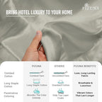 Pizuna 100% Cotton Twin Sheet Set 600 Thread Count Silver - Image 4