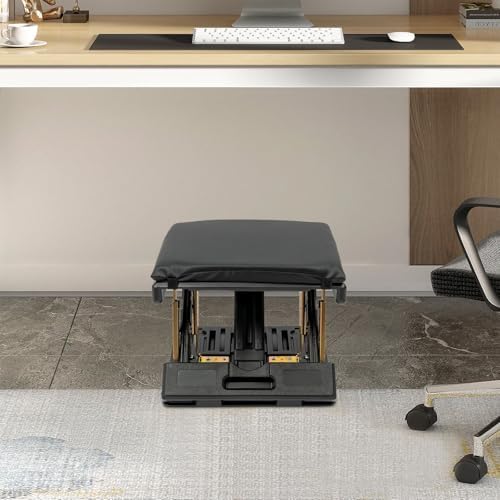 Adjustable Foot Rest, Ergonomic Under Desk Stool, 4 Height Angle PU Cushion - Image 2