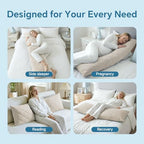 BEDELITE Cooling Body Pillow, Memory Foam Filled, Linen, 20x54 Inches - Image 5