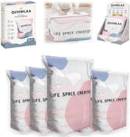 No-Pump Vacuum Storage Bags, Large Press & Seal Compression Bag, Reusable 3D Space Saver Organizer Bags Without Pump for Clothes, Bedding, Blankets, Travel, Closet Storage(5set,L) by Unknown