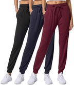 3 Pack Women's Joggers Sweatpants Lounge Pants Yoga Workout Pajama Pockets by RealEssentials