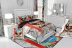 Erosebridal Happy Camping Full Comforter Set,RV Camper Bedding Sets for Travel Trailer,Rustic Cabin Quilt Bed Set for Kids Girls Boys,Forest Tree Mountain Bedroom Decor,2 Pillowcases Breathable - Image 6