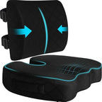 Back&Seat Cushion,Chair Cushions,Lumbar Back Support Pillow,Black/X-Large by TushGuardSeatCushonsPillows