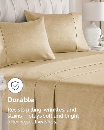King Pillow Cases - 10 Pack Pillowcase Covers - 20" x 40" (Heathered Tan) - Image 4