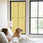 Window Privacy Film Frosted, Lemon Yellow Botanical Static Cling Door Window Covering, Vintage Florals Geometric Minimalist UV Blocking Windows Film for Office, Hotel, Bedroom, 29.5 x 78.7 Inches - Image 2