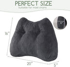 Lumbar Support Pillow for Recliner Chair/Accent Chair/Couch/Office Chair, Tufted Corduroy Back Support Cushion for Elderly, M-Shaped Recliner Cushions for Back Rest, Pain Relief, Reading, Dark Grey - Image 2