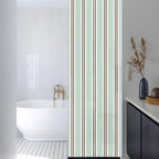 Window Privacy Film Frosted, Light Green Brown Striped Reusable Static Cling Window Tints, Modern Farmhouse Vertical Stripes Heat Control Windows Films for Offices, Balcony, 29.5 x 118 Inches - Image 3