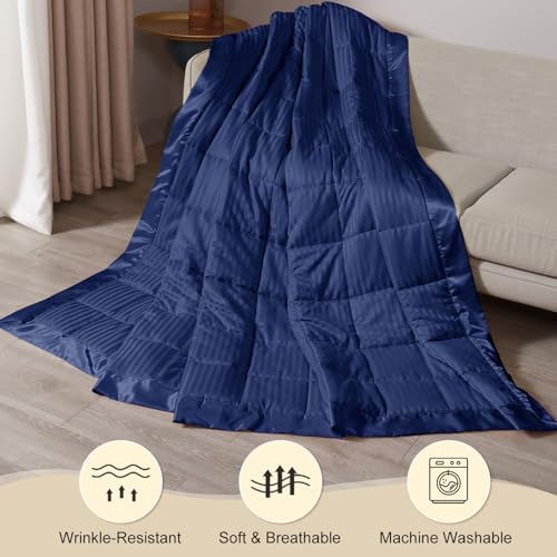 downluxe Down Alternative Blanket for Bed, Glass Beads, Queen, Navy - Image 6
