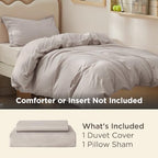 Bedsure Twin/Twin XL Duvet Cover, Soft Double Brushed Bedding Set, Taupe - Image 2