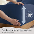 Twin Size Sheets Set, Cooling & Soft Deep Pocket Bed Sheets, 3PC - Image 6