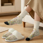 Fuzzy Slippers for Women Washable Cotton Slippers with Crew Socks - Image 3
