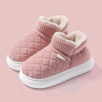 Women's Slip On Ankle Boot Slippers 2026, Closed Toe Winter Design: Diamond Quilted Upper - Ribbed Foldover Cuff | Plush Fleece Lining Thick Platform Outsole/Indoor Outdoor Lounge Travel Wear - Image 2