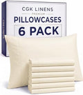 Queen Pillow Cases - 6 Pack Soft Pillowcase Covers - 20" x 30" (Off White) by CGKUnlimited