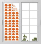 Window Privacy Film Frosted, Orange Boho Static Cling Door Window Covering, Middle Century Geometric Abstract Art UV Blocking Windows Film for Office, Hotel, Bedroom, 29.5 x 78.7 Inches by Unknown